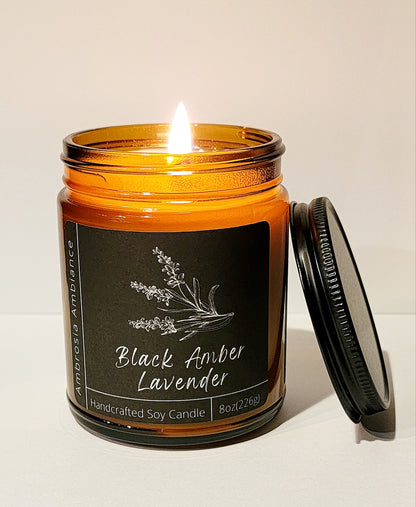 Black Amber Lavender | Soy Wax Candle